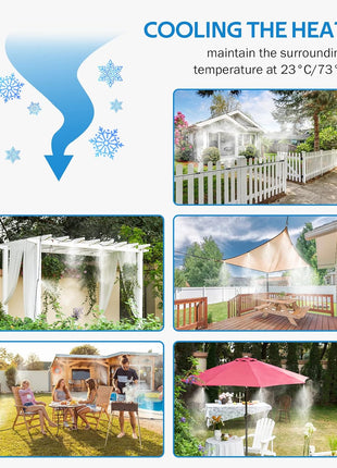 HOMENOTE Misting Cooling System, 26FT (8M) Misting Line + 7 Brass Mist Nozzles + Brass Adapter(3/4 inch) Outdoor Mister for Patio Backyard Garden Greenhouse
