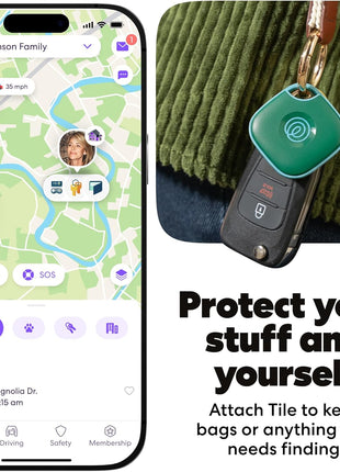 Life360 Tile - Bluetooth Tracker, Keys Finder and Item Locator for Keys, Bags and More. Phone Finder. Both iOS and Android Compatible. 1-Pack (Green Surf)