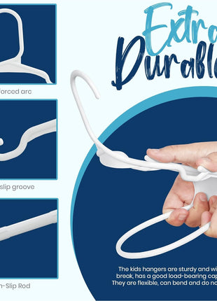 Utopia Home Kids Hangers 60 Pack – 11.5 Inch Baby Closet Hangers White | Plastic baby hangers | Fits children's & infant clothes | Gentle on delicate garments