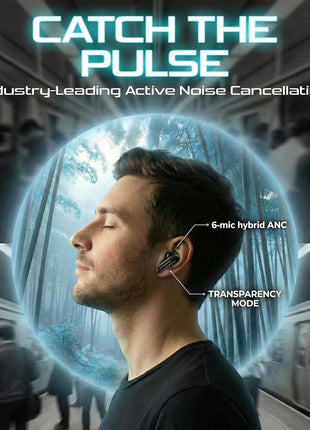 Pulse ANC Hybrid Wireless Earbuds, Twice Picks CES 2024 Award Audio, Bluetooth 5.3, Hi-Res 96kHz/24-bit, 10mm Graphene Drivers, 40H Playtime, IPX6