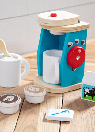Melissa & Doug 11-Piece Brew and Serve Wooden Coffee Maker Set - Play Kitchen Accessories Pretend Play Kitchen Accessories Kids Coffee Maker Set for Girls and Boys