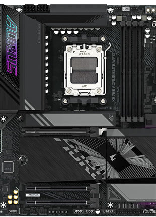 GIGABYTE X870E AORUS Elite WiFi 7 AMD AM5 LGA 1718 Motherboard, ATX, DDR5, 4X M.2, PCIe 5.0, USB4, 2.5GbE LAN, EZ-Latch