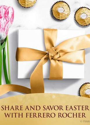 Ferrero Rocher Gourmet Hazelnut Milk Chocolate Gift Box, 24 Individually Wrapped Treats, 10.6 oz