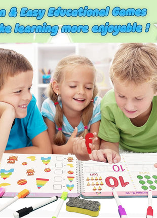 ALIANFLY Preschool Learning Activities Educational Workbook - Toddler Prek Montessori Handwriting Practice Activity Tracing Toys Busy Book for Kids, Autism Learning Materials and ABC Learning Book