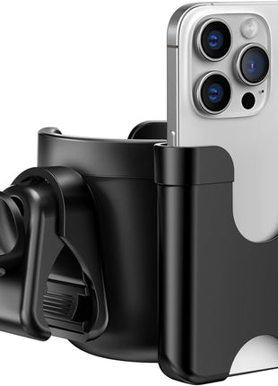 Cup Holder for Walker: Stroller Cup Holder Attachment with Phone Holder | Wheelchair & Stroller Accessories for Rollator, Bike, Scooter, Golf Cart, Baby Essentials, Christmas New Mom Seniors Gifts