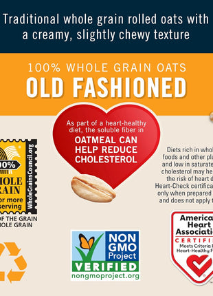 Quaker Old Fashioned Rolled Oats, Non GMO Project Verified, Two 64oz Bags in Box, 90 Servings, 4 Pound (Pack of 2)