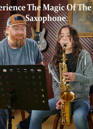 Mendini By Cecilio Alto Saxophone for Beginners, E Flat Tenor Saxophone for Students Musicians with Tuner, Mouthpiece, Case, 10 Reeds, Grease, Cleaning Cloth & Rod, Gloves, Strap, Lesson Book (Green)