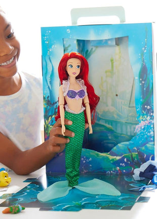 Disney Store Official Ariel Story Doll - 11 Inches - Includes Coloring Book and Additional Dress, Princess Doll in Classic Outfit, Disney Princess Toys