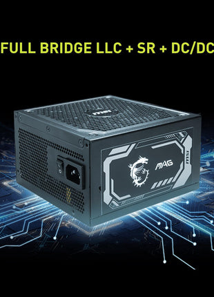 MSI MAG A1250GL PCIE5, Fully Modular Compact Gaming 1250W Power Supply, 80+ Gold, ATX 3.1 & PCIe 5.1 Ready, Native Dual-Color 12V-2x6 Cable, 10 Year Warranty