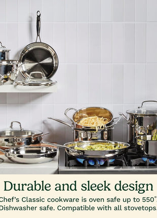 Cuisinart 1.5 Quart Saucepan w/Cover, Chef's Classic Stainless Steel Cookware Collection, 719 16