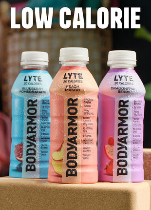 BODYARMOR LYTE Sports Drink Low-Calorie Sports Beverage, Blueberry Pomegranate, Coconut Water Hydration, Natural Flavors With Vitamins, Potassium-Packed Electrolytes, Perfect For Athletes, 16 Fl Oz (Pack of 12)