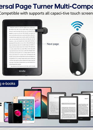 DATAFY Remote Control Page Turner for Kindle Paperwhite Oasis Kobo eReaders, Camera Camcorder Remote Controls, Page Turner Clicker for ipad Tablets Reading Novels with Wrist Strap Storage Bag