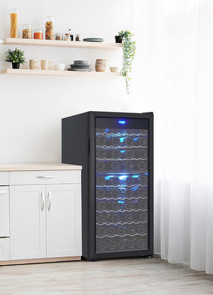 66 bottles Wine Fridge Full Size Single Zone - Tall Wine Cooler Cellars Large Cabinet Wine Refrigerator Home Bar Chiller Freestanding with French Glass Door