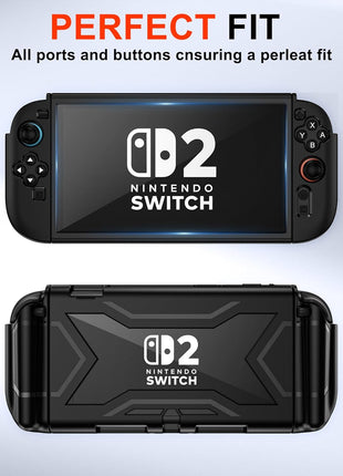 for Nintendo Switch 2 Case 2025 [Built-in Screen & Lag-Free Touch] [Magnetic Joy Con Controllers Friendly],360°Shockproof Design Cover Accessories for Nintendo Switch 2 & 2 X Thumb Grip [no_operating_system]
