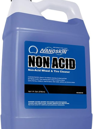 Nanoskin Non Acid Professional Wheel & Tire Cleaner 1 Gallon – Works with Brush | Car Wash Cleaning Spray for Detailing | Removes Brake Dust, Oil, Dirt, Light Corrosion