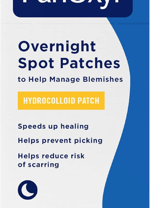 PanOxyl PM Overnight Spot Patches, Advanced Hydrocolloid Healing Technology, Fragrance Free, 40 Count Pack of 1