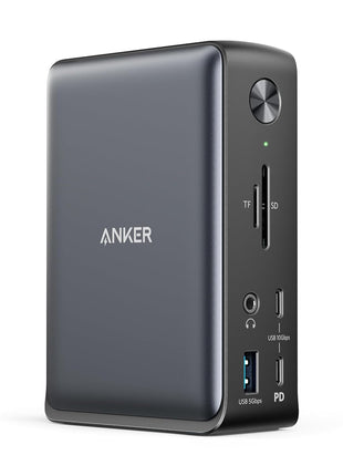 Anker Laptop Docking Station, 13-in-1 USB C Docking Station, Triple Display | 2 HDMI and 1 DP, 10Gbps USB-C and 5Gbps USB-A Data Ports, Ethernet, Audio, SD/TF, 85W Charging for Dell, HP, Lenovo and More