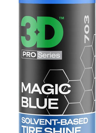 3D Magic Blue Tire Shine Spray - Water Resistant High Gloss Tire & Trim Dressing | Long Lasting Protection | No Sling, No Run Formula | Made in USA |16 oz