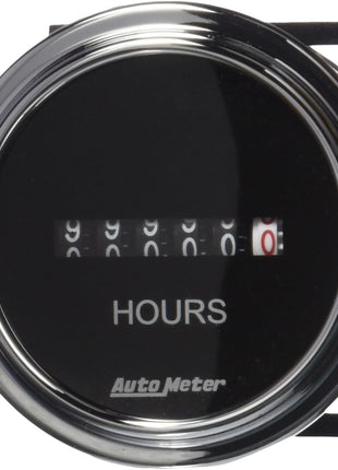 AUTO METER 2587 Traditional Chrome Electric Hour Meter Gauge, 2.3125 in.