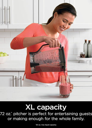 Ninja Professional Blender 1000W, Total Crushing Technology  Smoothies, Ice Crushing & Frozen Fruit, Full Size Countertop Blender, 72 oz. Pitcher, Black & Grey, BL610