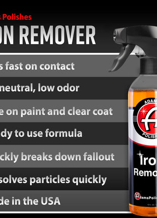 Adam's Iron Remover (16oz) - Iron Out Fallout & Stop Rust Remover Spray for Car Detailing Removes Iron Particles in Auto Paint, Wheels, Motorcycle, RV & Boat - Use Before Clay Bar, Wax or Car Wash