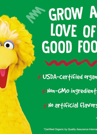 Earth's Best Organic Kids Snacks, Sesame Street Toddler Snacks, Organic Garden Veggie Straws for Toddlers 2 Years and Older, Original, Multipack, .5 oz Bags, 12 Count