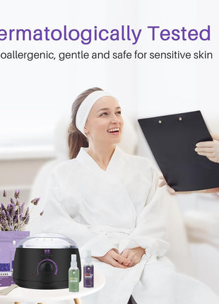 BLITZWAX Brazilian and Bikini Waxing Kit for Women, Hard Wax Warmer for Face, Legs, and Body, At Home Hair Removal Kit, Beginner Friendly, Quick Heating, 28 Accessories