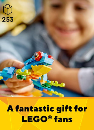 LEGO Creator 3 in 1 Exotic Parrot Building Toy Set, Transforms to 3 Different Animal Figures - from Colorful Parrot, to Swimming Fish, to Cute Frog, Creative Toys for Kids Ages 7 and Up, 31136
