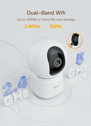 ARENTI 5G Indoor Security Camera, 4MP Pet Camera with Speaker for Dog/Cat, Baby Monitor with Phone App, Dual-Band WiFi, Auto Tracking, Super Night Vision, 2-Way Talk, Cloud & SD Card Storage(P2Q)