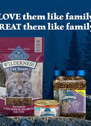 Blue Buffalo Wilderness Grain Free Soft-Moist Chicken & Salmon Cat Treats,2-oz. Bag,(Pack of 2)