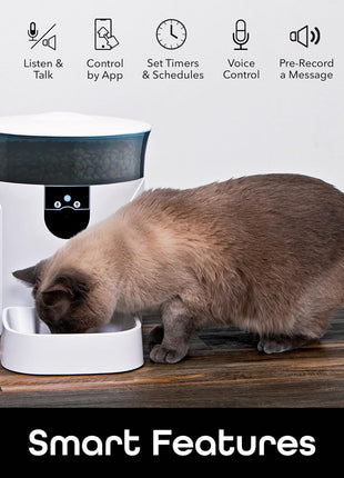 Geeni 7L Automatic Cat & Dog Feeder with Smart Pet Camera, Timer & Voice | Wi-Fi control, 1080p HD video, schedule feedings, voice messages, works with Alexa & Google Home