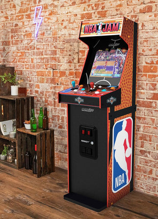 ARCADE1UP NBA Jam Deluxe 2-Player Control Panel Arcade Machine, Built for Your Home, 5 Foot Tall Cabinet with 3 Classic Games