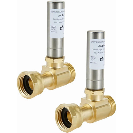 (Pack of 2) EFIELD S-241 Stainless Steel Water Hammer Arrestor For Washing Machine, 3/4 Inch Swivel FHT x 3/4 Inch MHT,(HAMMER020-2PCS)