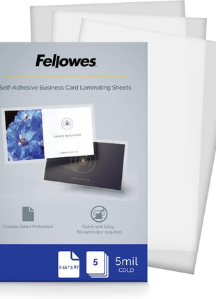 Fellowes Self-Adhesive Pouches, Business Card Size, 5 Mil, 5 Pack (5220101)