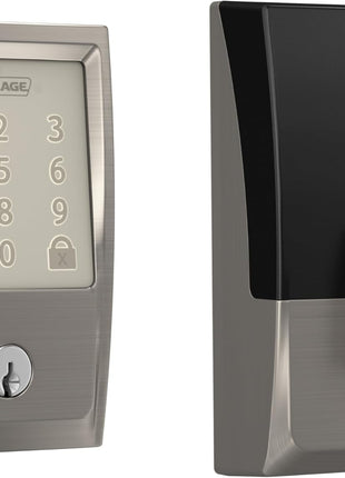 Schlage Encode Smart Wi-Fi Deadbolt Lock with Touchscreen Keypad, Keyless Front Door Entry, App Control, Alexa, Google Home and Airbnb Compatible, Satin Nickel, BE489WB CEN 619