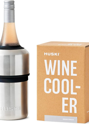 Huski Wine Chiller | Award Winning Iceless Design | Keeps Wine Cold up to 6 Hours | Wine Accessory | Next Generation Ice Bucket | Fits Some Champagne Bottles | Perfect Gift for Wine Lovers (Stainless)