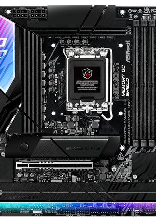ASRock B860M Lightning WiFi Motherboard - Intel B860, LGA1851, DDR5 8666+ (OC), PCIe 5.0, Thunderbolt 4, WiFi 6E, 12+1+1+1+1 Power Phase, 4X M.2, USB 3.2 Gen2, Killer 2.5G LAN