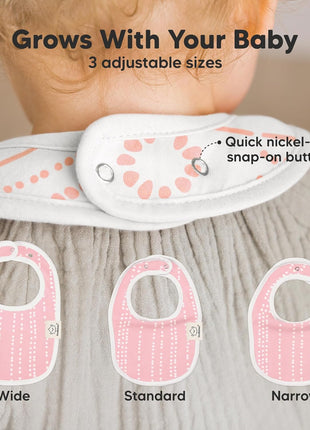 8-Pack Organic Baby Bibs for Boys, Girls - Soft Cotton Drooling and Teething Bibs for Baby Girl & Boy, Extra Absorbent, Easy To Clean & Put On for Toddler, Newborn, Infant 0-24 Months (Sweet Charm)