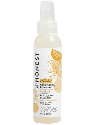 The Honest Company Conditioning Hair Detangler | Leave-in Conditioner + Fortifying Spray | Tear-free, Cruelty-Free, Hypoallergenic | Citrus Vanilla Refresh, 4 fl oz
