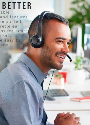 Logitech H390 Wired Headset PC/Laptop Stereo Headphones - Black | For PC/Laptop, stereo headphones, microphone, in-line controls, works with Chromebook
