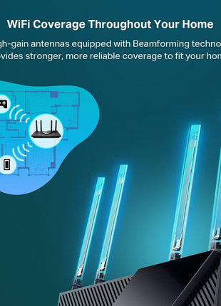 TP-Link Dual-Band AX3000 Wi-Fi 6 Router Archer AX55 | Wireless Gigabit Internet Router for Home | EasyMesh Compatible | VPN Clients & Server | HomeShield, OFDMA, MU-MIMO | USB 3.0 | Secure by Design