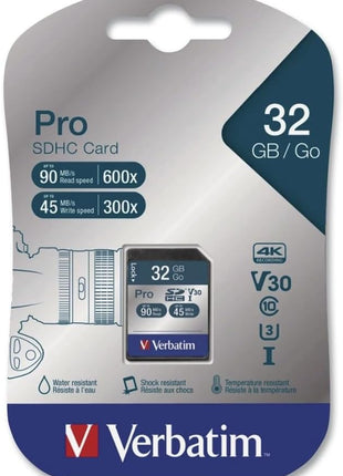 Verbatim 32GB Pro 600X SDHC Memory Card, UHS-1 U3 Class 10-98047