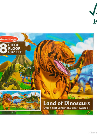 Melissa & Doug Land of Dinosaurs Floor Puzzle, 48 pc Jumbo Jigsaw Puzzle, Educational Screen Free Activity for Toddler, Preschoolers and Kids Ages 3+ (4 feet Long) - FSC Certified (Pack of 6)