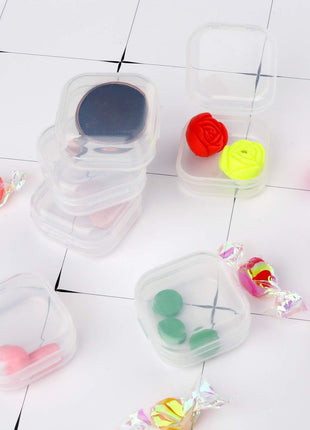 40-Pack Clear Square Plastic Storage Containers with Lids | Mini size 1.37 x 1.37 x 0.7 inches, empty, ideal for earplugs, pills, jewelry, hardware, and small craft items