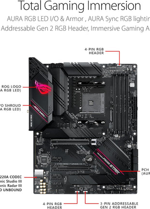 Asus ROG Strix B550-F Gaming WiFi II AMD AM4 (3rd Gen Ryzen) ATX Gaming Motherboard (PCIe 4.0,WiFi 6E, 2.5Gb LAN, BIOS Flashback, HDMI 2.1, Addressable Gen 2 RGB Header and Aura Sync)