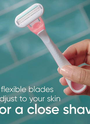 Gillette Venus Sensitive Disposable Razors for Women with Sensitive Skin, 6 Count, Delivers Close Shave with Comfort
