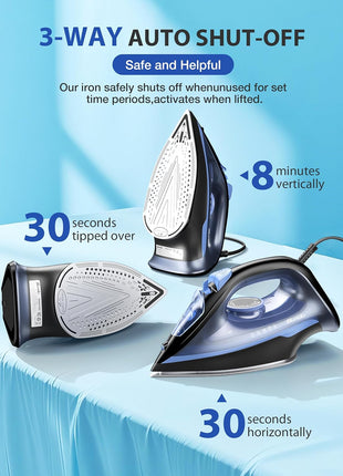 Sundu Steam Iron for Clothes with Rapid Heating Ceramic Coated Soleplate