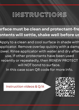 RENEW PROTECT Blak, Semipermanent Rich Black Tire & Trim Treatment, Mid to High Shine, Floor Mat- RV- Golf Cart, Motorcycle-Safe, Acrylic Ceramic-Hybrid Protectant, Wash-Proof, 5 min Dry-Seal 8oz