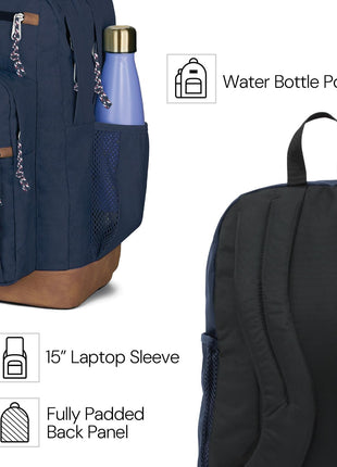 JanSport Cool Backpack, with 15-inch Laptop Sleeve - Large Computer Bag Rucksack with 2 Compartments, Ergonomic Straps, Grey Letterman