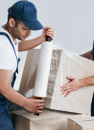 JARLINK Stretch Film, 15 Inch x 1000 Feet Shrink Wrap for Pallet Wrap, Industrial Strength Stretch Wrap with Handles, Moving Wrapping Plastic Roll, 60 Gauge, 2 Pack, Clear